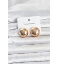 316L Çelik Gold Renk Top Model Kadın Küpe TJ-BKP11836