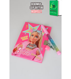 x Dekomus Lisanslı Barbie Secret Diary Kilitli Hatıra Defteri Ve Simli Kalem Seti "Dekomus Cep Defteri Hediyeli"