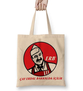 Çay Erdal Bakkalda İçilir 03 Bez Çanta Uzun Saplı