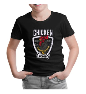 Chicken Gang Siyah Çocuk Tshirt