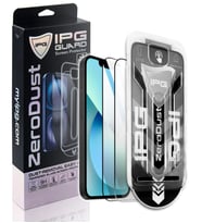 IPG  Zero Dust, iPhone 13 / 13 Pro / 14 için Toz Önleyici Aplikatörlü Temperli Cam Koruma (2 Adet) (Şeffaf)