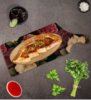 BK Gift Çiçekler Tasarımlı Dikdörtgen Şeklinde Doğal Ahşap Servis ve Sunum Tabağı Model 6