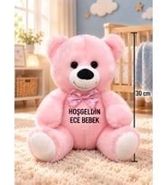HOŞGELDİN BEBEK İSİM BASKILI ÖZEL PELUŞ 30 CM