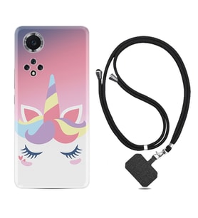 Huawei Nova Y70 Y90 Nova 9 SE  Kılıf Boyun Askılı Silikon Sweety Unicorn 1737