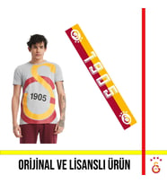 Galatasaray Lisanslı Büyük Logolu Gri T-Shirt ve 1905 Yazılı Atkı