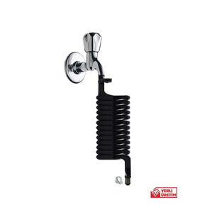 Plasyay Spiral Wc Taharet Hortumu Yeni Kelepçeli 1.5 Metre (Siyah)