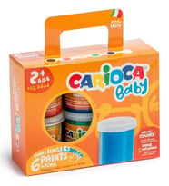 Carioca Baby Yıkanabilir Parmak Boyası 6 Renk x 80 ml. 2+ Yaş 