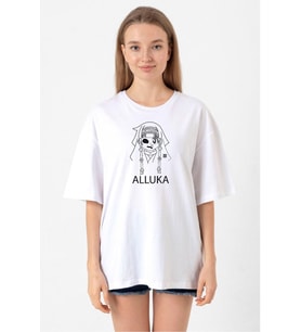 Hunter x Hunter Anime Alluka Beyaz Kadın Oversize Tshirt