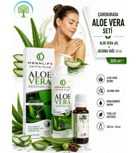 MoonLife AloeVera Jel 200 ml & Softem Jojoba Yağı 20 ml