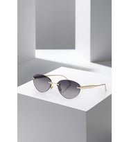 Polo Air UV400 Korumalı Çerçevesiz Cat Eye Kadın Güneş Gözlüğü Siyah Gold Renk PLG-2122C1
