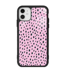 iPhone 11 Pembe Benek Tasarımlı Glossy Telefon Kılıfı