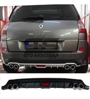 Renault Scenic Difüzör Arka Tampon Eki 4 Egzoz Çıkışlı Siyah Tip
