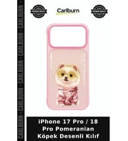 iPhone 17 Pro / 18 Pro Pomeranian Köpek Desenli Kılıf Cihaz Kılıfı Nakış Detaylı Cep Aksesuarı
