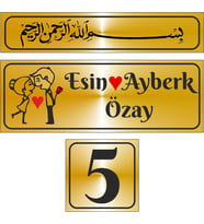 Metal Kapı İsimliği Gold Besmele 0015