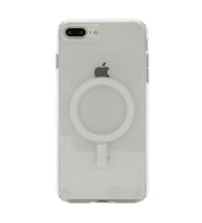 Apple iPhone 8 Plus Kılıf Sert PC Magsafe Şeffaf Kapak Embos (Renksiz)