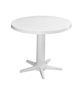 Omnipazar MT-GF205 Prima Rose Plastik Yuvarlak Bahçe Balkon Masa Ø75 cm (Beyaz)