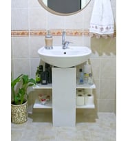 Banyo Dolabı, Düzenleyici Dolap, Lavabo Altı Kapama Kutusu ,Beyaz, AsudeHome