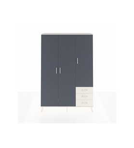 Arges Dolap 6 Raflı 3 Çekmeceli Tek Askılı 132x30x195 Aytaşı-Antrasit/Aytaşı