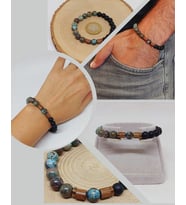 Krizokol & Oniks Taşı 8mm Unisex Tasarım Bileklik Hawaii Model (11158)