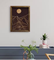 BK Gift Otel Odası Konseptli Doğal Masif Ahşap Çerçeveli Tablo 45x65cm-113