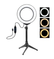 PULUZ 6.2CM PKT3032 Led Işık 16cm Stand YoutuberCanlı Yayın Selfie TikTok Makeup - HEP-2843-999