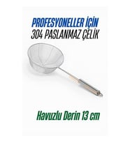 Modacar Derin Kevgir Havuzlu Süzgeç 304 Paslanmaz Çelik 13 cm