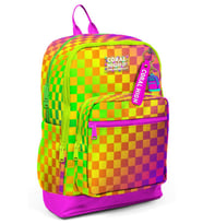 Coral High Kız Çocuk Sarı Mor Dama Desenli İlkokul Sırt Çantası (Dört Bölme) 33203