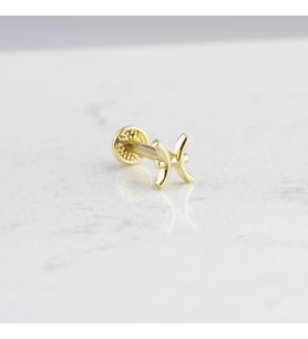Glorria Altın Balık Burcu Tragus Piercing
