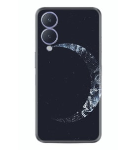 Vivo Y17s Kılıf Silikon Desen Özel Seri Yalnız Ay 1744