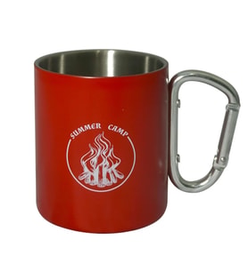 Orcamp OUT-1850 Karabinalı Çelik Kupa Kırmızı