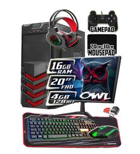 WarboX Owl 16gb Ram X5650 İşlemci 256gb SSD 250gb Hdd R7 240-4gb E.kartı 20" Monitör Gaming PC (Siyah)