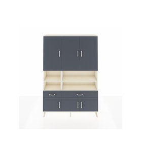 Arges Gardrop 8 Raflı 2 Çekmeceli 6 Kapaklı 132x30x195 Aytaşı-Antrasit