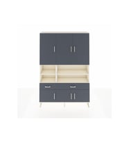 Arges Gardrop 8 Raflı 2 Çekmeceli 6 Kapaklı 132x30x195 Aytaşı-Antrasit