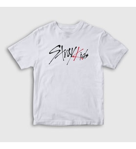 Presmono Unisex Çocuk Beyaz Logo Stray Kids T-Shirt 122699tt (Beyaz)
