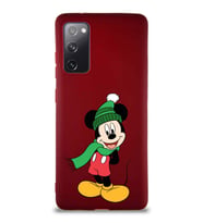 Samsung Galaxy S20 FE Soft Premier Kapak Mickey Mouse-G Tasarımlı Silikon Kılıf - Mürdüm (Şeffaf)