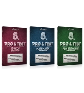BİLFEN PRO&TEST 8. Sınıf Türkçe - Matematik ve Fen Bilimleri Soru Bankası (3 Kitap)