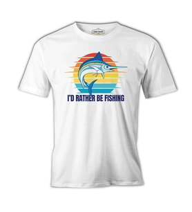 A Swordfish with a I'd Rather Quote Beyaz Erkek Tshirt