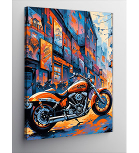 Kanvas Tablo Chopper Motosiklet