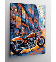 Kanvas Tablo Chopper Motosiklet