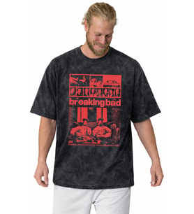 Tasarım Efsane Dizi Breaking Bad Baskılı Unisex Oversize Vintage Yıkamalı Tişört