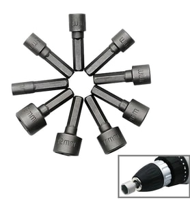 Somun Anahtarı Somun Sıkma Seti Matkap Uçları 9'lu Set Lokma Seti Lokma Matkap Ucu Lokma Sıkma Ucu
