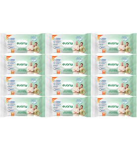 Evony Hasta Vücut Perine Temizleme Islak Mendil Havlu 48 Yaprak XL Banyo Ferahlığı (12 Li Set)