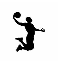 Basketbol Oynayan Adam Araba Sticker siyah 13x16 CM (Siyah)