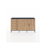 Arges Konsol 2 Raflı 5 Çekmeceli 2 Kapaklı 176x30x99 Antrasit-Çam