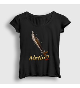 Presmono Kadın Siyah Essential Oyun Metin2 T-Shirt 521571tt