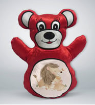 BK Gift Sevimli Aslan Tasarımlı Kırmızı Ayıcık Yastık-4