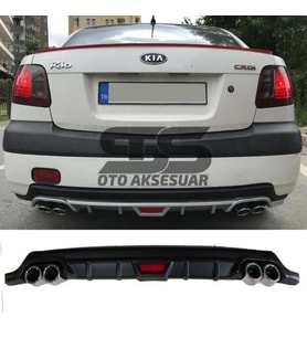 Kia Rio Difüzör Arka Tampon Eki 4 Egzoz Çıkışlı Siyah Tip