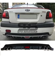 Kia Rio Difüzör Arka Tampon Eki 4 Egzoz Çıkışlı Siyah Tip