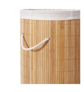 DecoHandy Yuvarlak Bambu Kirli Sepeti