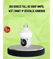 Hareket Algılamalı 360° Wi-fi Akıllı Ampül Kamera